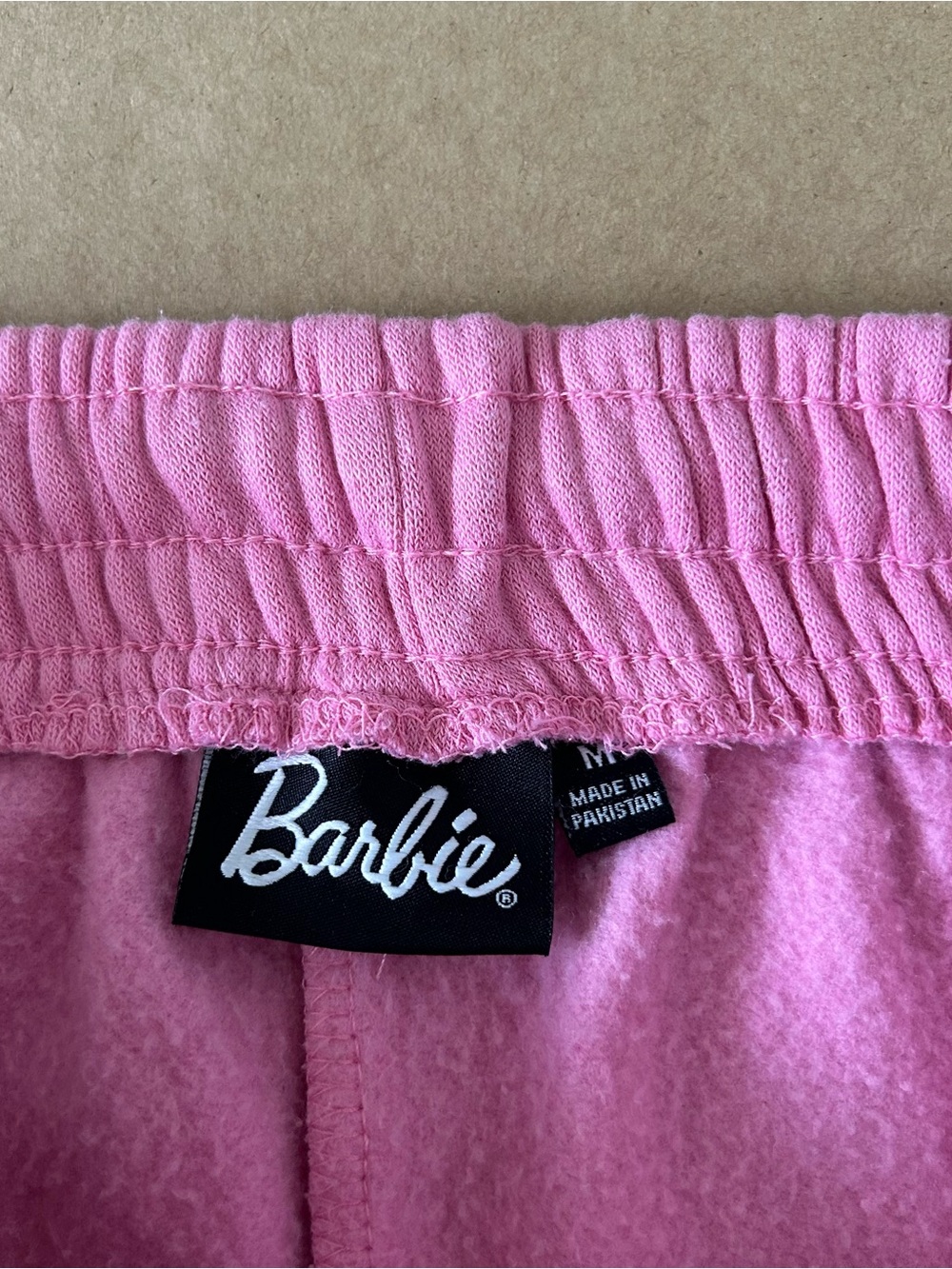 Barbie Pink Malibu Lounge Sweat Shorts Drawstring Size Medium Athleisure Bimbo - Picture 5 of 10